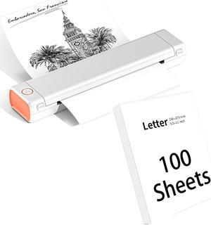 ItriAce Portable Printer Wireless for Travel, M08F-Letter Bluetooth Mobile Printer Support 8.5" X 11" US Letter, No-Ink Thermal Compact Printer, with 1 Box of 100 Ordinary Letter Thermal Papers