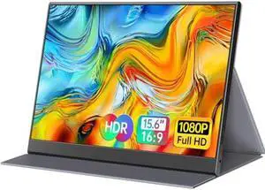 ForHelp 15.6inch Portable Monitor,1080P USB-C HDMI Second External Monitor for Laptop,PC,Mac Phone,PS,Xbox,Swich,IPS Ultra-Thin Zero Frame Gaming Monitor/Premium Smart Cover