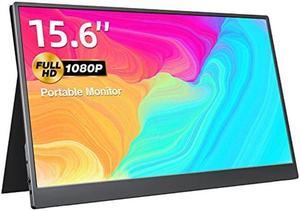 kksmart Portable Monitor, 15.6 Inch FHD 1080P USB-C IPS Travel Monitor with HDMI USB-C Speakers, External Monitor for Laptop/Mac/PC/Xbox/PS4, Smart Cover & VESA Mountable