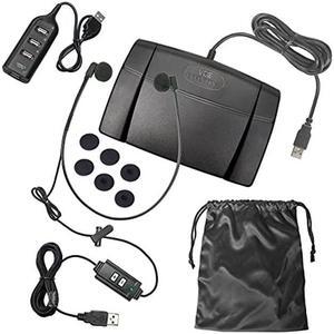 ECS USB Audio Transcription Headset with Infinity-3 USB Foot Pedal - Includes USB Hub and Ear Cushions