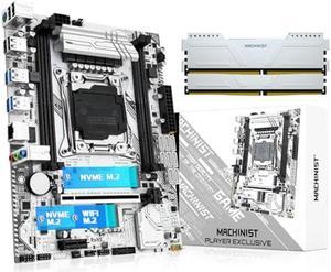 MACHINIST LGA 2011-V3 Motherboard + (2x16GB)32GB DDR4 RAM, Intel 5th/6th Gen X99 Gaming Motherboard with 2133MHz (PC4-2133) CL15 DIMM Non-ECC 1.2V Desktop Memory C612 Chipset Dual M.2 for E5 V3/V4 K9
