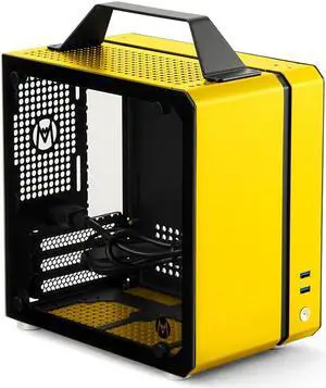 Mechanic Master Cool Cube Series C24 Mini-ITX Case/Alumium/Steel/GPU Length Within 245mm, SFX/L PSU Computer Case (Vitality Yellow Classic Version)