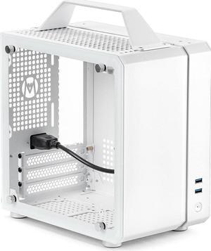 Mechanic Master Cool Cube Series C24 Mini-ITX Case/Alumium/Steel/GPU Length Within 245mm, SFX/L PSU Computer Case (Polar White Classic Version)