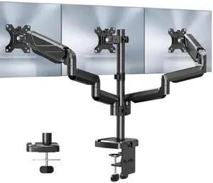 MOUNT PRO Triple Monitor Mount, 3 Monitor Desk Arm fits Three Max 27" LCD Computer Screens, up to 17.6lbs Each, Premium Gas Spring Monitor Stand with Tilt Swivel Rotation, Vesa Mount 75x75,100x100