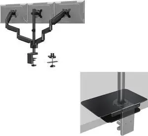 MOUNT PRO Triple Monitor Desk Mount and Monitor Mount Reinforcement Steel Bracket Plate Fits Monitor Arm and Monitor Stand C Clamp Installation