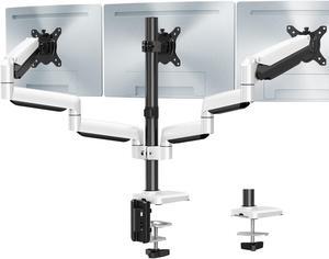MOUNT PRO Triple Monitor Mount, 3 Monitor Desk Mount for There Screens up to 32 Inch, Full Motion Gas Spring Triple Monitor Stand, Heavy Duty Monitor Arm Hold up to 17.6lbs Each, VESA Mount, White