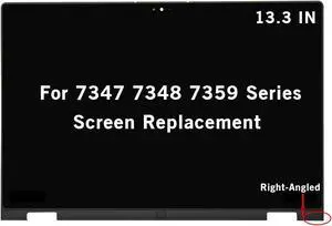 HOYRTDE 13.3" Screen Replacement LTN133HL03-201 LP133WH2(SP)(B1) for Dell Inspiron 13 7347 7348 7359 P57G001 P57G002 FHD 1080P IPS LCD Display Touch Screen Digitizer Assembly with Right-Angled Bezel