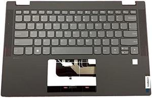 LTPRPTS Replacement Laptop Upper Case Palmrest Backlit Keyboard Assembly Part for Lenovo Flex 5-14IIL05 ARE05 ITL05 5CB0Y85490 Gray