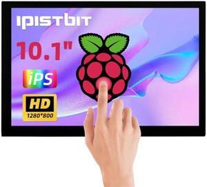 iPistBit Touchscreen Monitor, 10.1 Inch Raspberry Pi Screen 1280 x 800 HDMI Monitor, HD IPS Monitor Display Fit for Raspberry Pi 4/3/2/Zero/B/B+, Plug & Play, Drive-Free