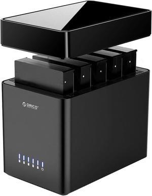 ORICO 5 Bay 3.5 Inch Hard Drive Enclosure USB C to SATA Magnetic Tool-Free External HDD Enclosure with 12V/6.5A Power Adapter for Family Storage Expansion Up to 90TB(5x18) - DS500C3