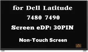 GBOLE Screen Replacement for Dell Latitude 7480 7490 P73G P73G001 P73G002 LCD Screen Display Panel 30PIN FHD 1920x1080 (Non-Touch Screen)