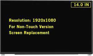GBOLE 14.0" New Screen Replacement for Dell Latitude 7490 7480 KGYYH 48DGW 6HY1W FHD 1920x1080 30Pin Non-Touch Screen LED LCD Display Panel