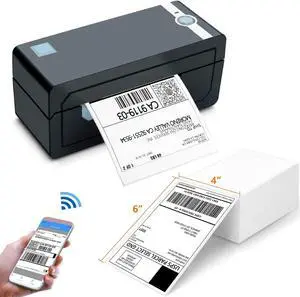 JADENS Bluetooth Label Printer & 1 Pack Thermal Labels