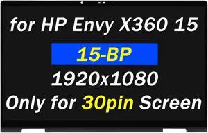 PEHDPVS New Screen Replacement 15.6" for HP Envy X360 15-bp 15m-bp 15m-bp111dx 15m-bp112dx 15m-bp011dx 15m-bp012dx 15-bp143cl 15-bp152wm FullHD LCD Touch Screen Assembly Bezel