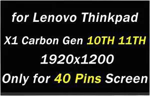 PEHDPVS Replacement Screen for Lenovo Thinkpad X1 Carbon Gen 10th 11th Model 21CB 21CC 21HM 21HN 5D10V82371 FHD+ 1920x1200 40 Pins 14.0" LCD LED Touch Screen Display Panel(Only for 40 Pins Screen)