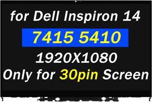 PEHDPVS Screen Replacement 14.0" for Dell Inspiron 14 7415 5410 2-in-1 P147G P147G001 N140HCA-E5B Rev.C1 FHD 1920x1080 30pins LCD LED Screen Display Touch Digitizer Assembly with Bezel