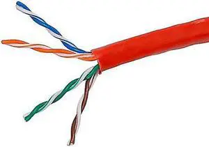 PHAT SATELLITE 1000ft Red Cat5e Plenum UTP Solid Copper 24AWG 350MHz High Speed LAN Network Ethernet Wire Internet Patch Cable UL ETL CMP