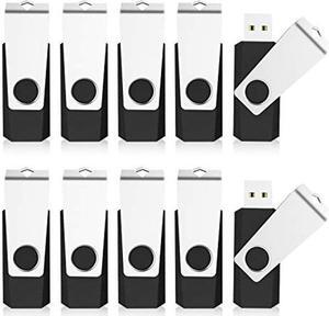 KEXIN Bulk USB 50 Pack 1GB USB Flash Drives Flash Drive Thumb Drive Bulk Flash Drives Swivel USB 2.0 (1G, 50PCS, Black)