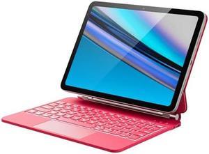 GreenLaw Floating iPad 10th Generation Case with Keyboard, Magnetic Stand, Stain-Resistant Case, 7 Color Backlit, Smart Touchpad Keyboard Case for iPad 10th Gen. 2022, Viva Magenta