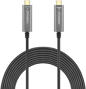 phoossno USB C to C Fiber Optical Cable USB 3.1 Type C Cable 10Gbps 50FT Compatible with Microsoft Azure Logitech Camera Aver &Vaddio & Barco ClickShare Touch Screen Kinect Intel RealSense