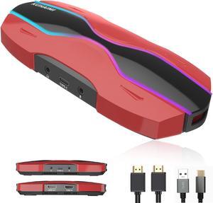 kuhaimi Video Capture Card, 4K HDMI Audio Video Capture Card, USB3.0 Low Latency, Full HD 4K 60/1080P 240FPS for Streaming/Gaming Recording, Works with Mac/PS5/Xbox One/OBS/Nintendo Switch
