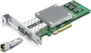 10GBASE-T Transceiver with 10Gb SFP+ PCI-E Network Card, SFP+ Module Compatible for Cisco SFP-10G-T-S, Meraki MA-SFP-10G-T, MikroTik, Ubiquiti, Unifi, Netgear and More