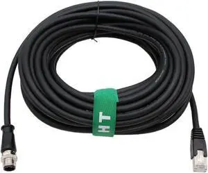 HangTon Ethernet Cable for Keyence Datalogic Matrix Sick Sensor Camera Reader Scanner, M12 D Code 4 Pin to RJ45 Cat6 Fieldbus Profinet Network PoE PLC 15m