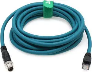 HangTon Ethernet Cable 8 Pin X-Coded M12 RJ45 for Keyence IV3 Baumer Datalogic Basler Cognex is 2000 9000 8000 DM 260 Vision Camera Sensor Reader 15M