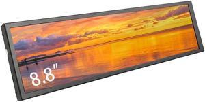 LESOWN 8.8 inch Monitor PC Case Temperature Display Mini Ultra Wide Monitor Stretched Bar Display AIDA64 PC Sensor Panel 1920x480 Small Temp Monitor for RPi CPU Monitoring