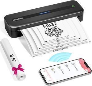 Ponek Travel Printer, Portable Printers Wireless for Travel, M832 Bluetooth Printer for iPhone & Laptop, Support 8.5"x11" US Letter/A4/4/3/2" Paper, Portable Wireless Printer for Office, Car, Home