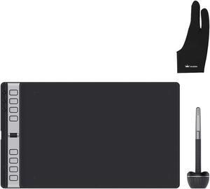 2023 HUION Inspiroy 2 Large Drawing Tablet with Scroll Wheel 3-Set 8 Customized Keys Battery-Free Pen for Art, Design, Sketch, 10x6inch Graphics Tablet Works with Mac, PC/Mobile, Glove Included