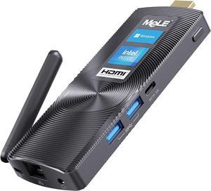 MeLE PCG02 Mini PC Stick Fanless Windows 11 Home N4000 4GB 128GB, Mini Computer Stick HDMI 4K 2.4G/5G Wi-Fi 5 BT4.2 Gigabit Ethernet Micro PC