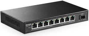 MokerLink 8 Port 2.5G Managed Ethernet Switch with 10G SFP, 8 x 2.5G Base-T Ports, Support LACP/VLAN/QOS/IGMP, Metal Web Managed Fanless Network Switch