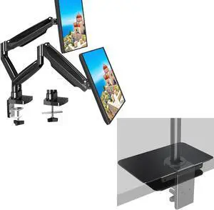 MOUNT PRO Dual Monitor Desk Mount fits 22" to 35" Ultrawide Computer Screen with Mount Reinforcement Steel Bracket Plate Fits Monitor Arm and Monitor Stand C Clamp Installation