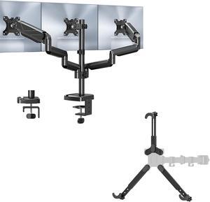 MOUNT PRO Triple Monitor Mount, 3 Monitor Desk Arm fits Three Max 27" LCD Computer Screens and Universal Non-VESA Monitor Mount Adapter
