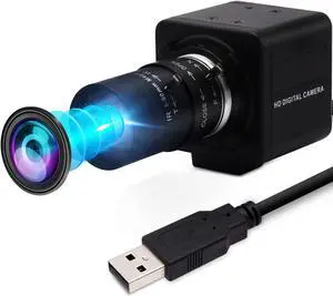 IFWATER USB Camera 1080P High Speed 260fps 5-50mm 10X Optical Zoom Lens 2MP USB Webcam Manual Close up Zoom in and Out,UVC Computer Comference Golf Swing Camera for Raspberry Pi Windows Mac