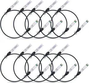 10G SFP+ Twinax Cable, Direct Attach Copper(DAC) Passive Cable, 1m (3.28ft), for Cisco SFP-H10GB-CU1M, Meraki, Ubiquiti, Mikrotik, Intel, Fortinet, Netgear, D-Link, Supermicro, TP-Link, 10 Pack 10G SFP+ Twinax Cable, Direct Attach Copper(DAC) Passive Cable, 1m (3.28ft), for Cisco SFP-H10GB-CU1M, Meraki, Ubiquiti, Mikrotik, Intel, Fortinet, Netgear, D-Link, Supermicro, TP-Link, 10 Pack