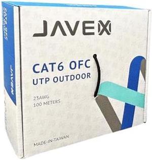 JAVEX CAT6 Outdoor Heavy-Duty, UV-Resistant and Weather-Proof [23AWG Solid Copper, Duarable PE Jacket] UTP Ethernet Cable, 100Meter/ 327FT, Black
