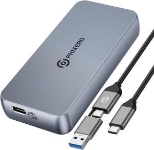 PHIXERO 40Gbps NVMe Enclosure, USB 4.0 M.2 Enclosure Compatible with Thunderbolt 3/4/USB 3.2/3.1/3.0/2.0, Aluminum Triple Heat Dissipation SSD Enclosure with UASP, for 2280 Size M-Key NVMe SSD, Gray