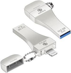 PL ZMPWLQ Apple MFi Certified 512GB iPhone-Photo-Stick External-iPhone-Storage Thumb-Drive-iPad Backup USB-Flash-Drive-iPhone-Mobile-Photo-Storage USB Memory Stick for iPhone/iPad/Laptop/PC 1PC