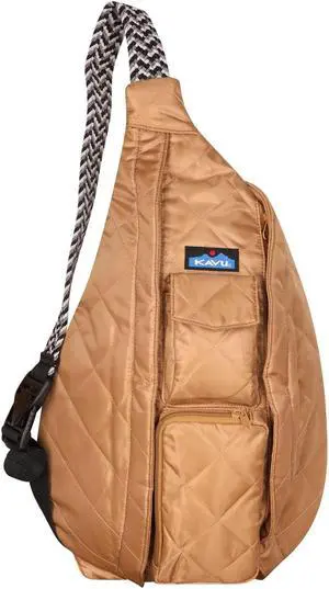 KAVU Original Rope Puff Diamond Quilted Mini Sling Pack - Taupe