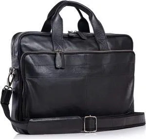KomalC 16 Inch Leather briefcases Laptop Messenger Bags for Men and Women Best Office Satchel Bag