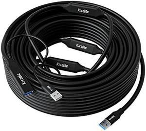 USB 3.0 Active Extension Cable 100 Feet, Type A Male to Female Extender Cord, USB Repeater Cable with 4 Signal Boosters & USB Power Supply, for Laptop, Hard Drive, Printer, Webcam, Xbox, VR, PS4