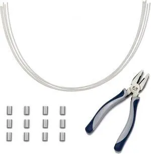 TetherTies Cable Organization, DIY Tether Kit - Customizable Cable Tethers for Computers, Adapters & Dongles - Easy Self Installation Tether Cables with Free Crimping Tool (Silver 60 Pk, 12 inch)