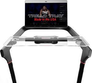 TFD The Tread Tray 2.0 | Compatible with Peloton Tread, Made in USA | Walking Desk Attachment Holder for Laptop, Tablet, Phone, & Book (Clear)