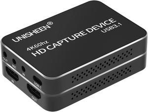 UNISHEEN USB 3.0 Game Capture Card 4K HDMI Video Adapter Card, Broadcast Live Stream and Record, HDMI to USB 3.0 Dongle HD 1080P Live Streaming Video Game Grabber Converter (UC2500H)