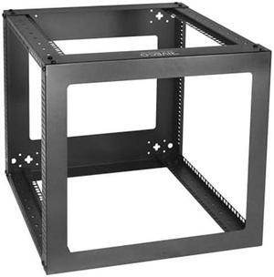 RIVECO 9U Horizontal Mount Wall Rack 19" 4 Post Open Frame Network Rack for Server AV Gear IT Equipment Black