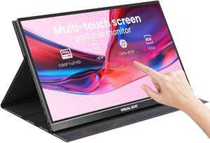 Visual Beat Portable Monitor Touch Screen 15.6'' 1080P USB-C HDMI Computer Display HDR IPS Eye Care Screen 100% sRGB with Smart Cover, Dual Speakers for Laptop PC Mac Phone PS4/5 Xbox Switch