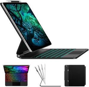 typecase Keyboard Case for iPad Pro 12.9 (6th, 5th, 4th, 3rd Gen),Magic Keyboard for iPad Pro 12.9, Magnetic Keyboard Case with Multi-Touch Trackpad, 11 Colors Backlight,Black