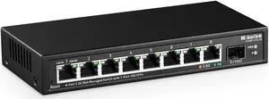 MokerLink 8 Port 2.5 Gigabit Managed Switch with 10G SFP+ Slot, 8 x 2.5G Base-T Ports Compatible with 10/100/1000Mbps, Mini Size Metal Managed Fanless Network Switch